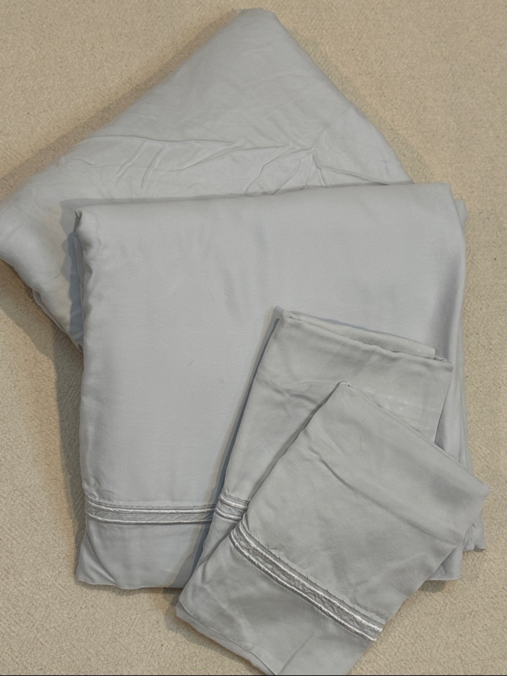 Blue Gray Tencel Luxury Sheet Set - King